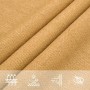 Sandfarbenes vidaXL Sonnensegel aus HDPE-Gewebe, Nahaufnahme mit Textur und Icons für UV-Schutz, Atmungsaktivität.