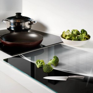 Tulup Herdabdeckplatte 80x52 cm Schneidebrett Glas Schutzplatte Küchenutensilien Spritzschutz Abdeckung Textur