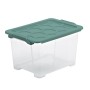 Rotho Aufbewahrungsbox Evo Safe, 15 l, Mistletoe Green, mit Deckel. Ideal zur Lagerung und Ordnung.