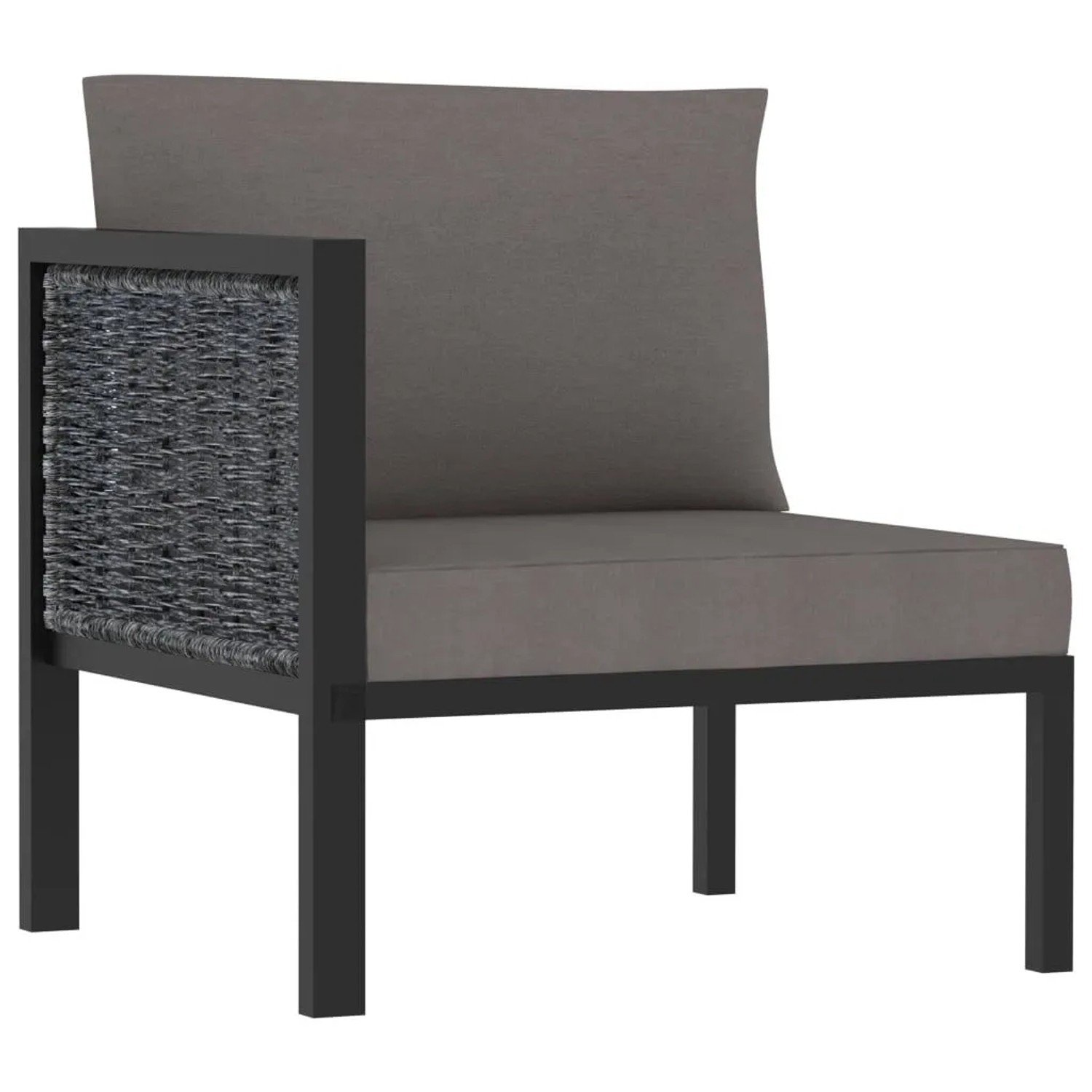 vidaXL Sofa-Eckelement mit Rechter Armlehne Poly Rattan Anthrazit 310043