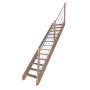 StarWood Treppe Rhodos Eiche, gerades Modell mit weißem Holz-Edelstahl-Geländer rechts.