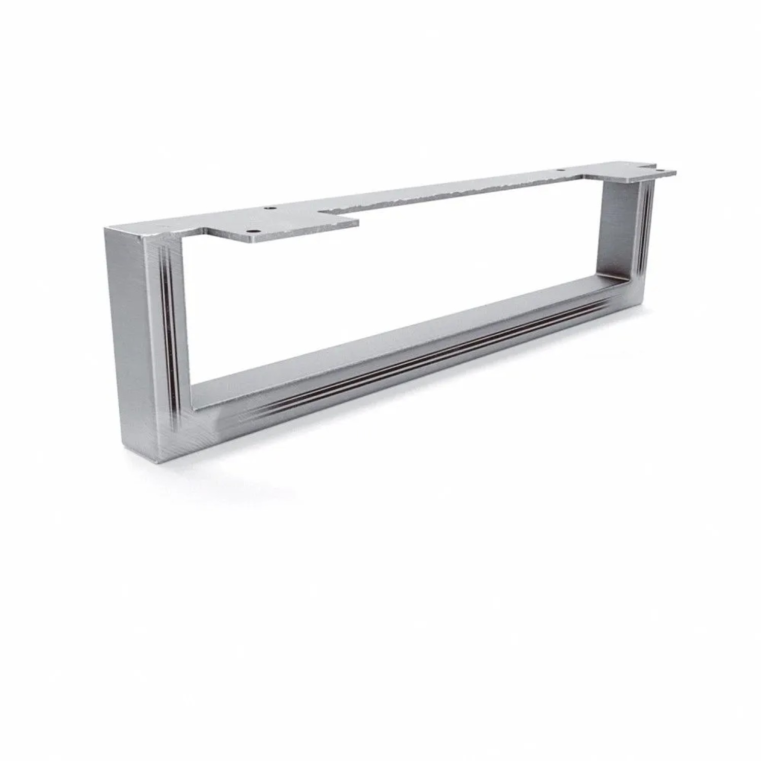 HEVVA Möbelbein GRAZ 10 cm Hoch 40 cm Tief 1 Stück Rohstahl-Klarlack