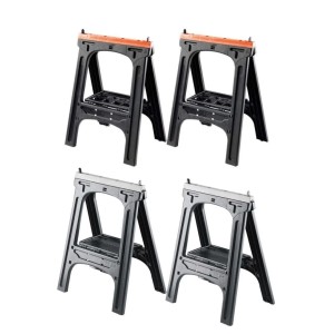 Westfalia Allzweckböcke, 2er Set, orange/schwarz, je 200 kg Tragkraft, perforierte Ablage.