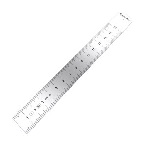 Bauheld Stahllineal, 150 mm, Edelstahl, mit cm und Zoll Skala für Handwerk.