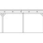 Technische Zeichnung: Skan Holz Flachdach-Doppelcarport Emsland mit Maßangaben.