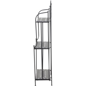 Siena Garden Regal Como, grau mit Mosaik-Optik, 3 Ablagen, Stahlgestell, 63x29x142 cm.