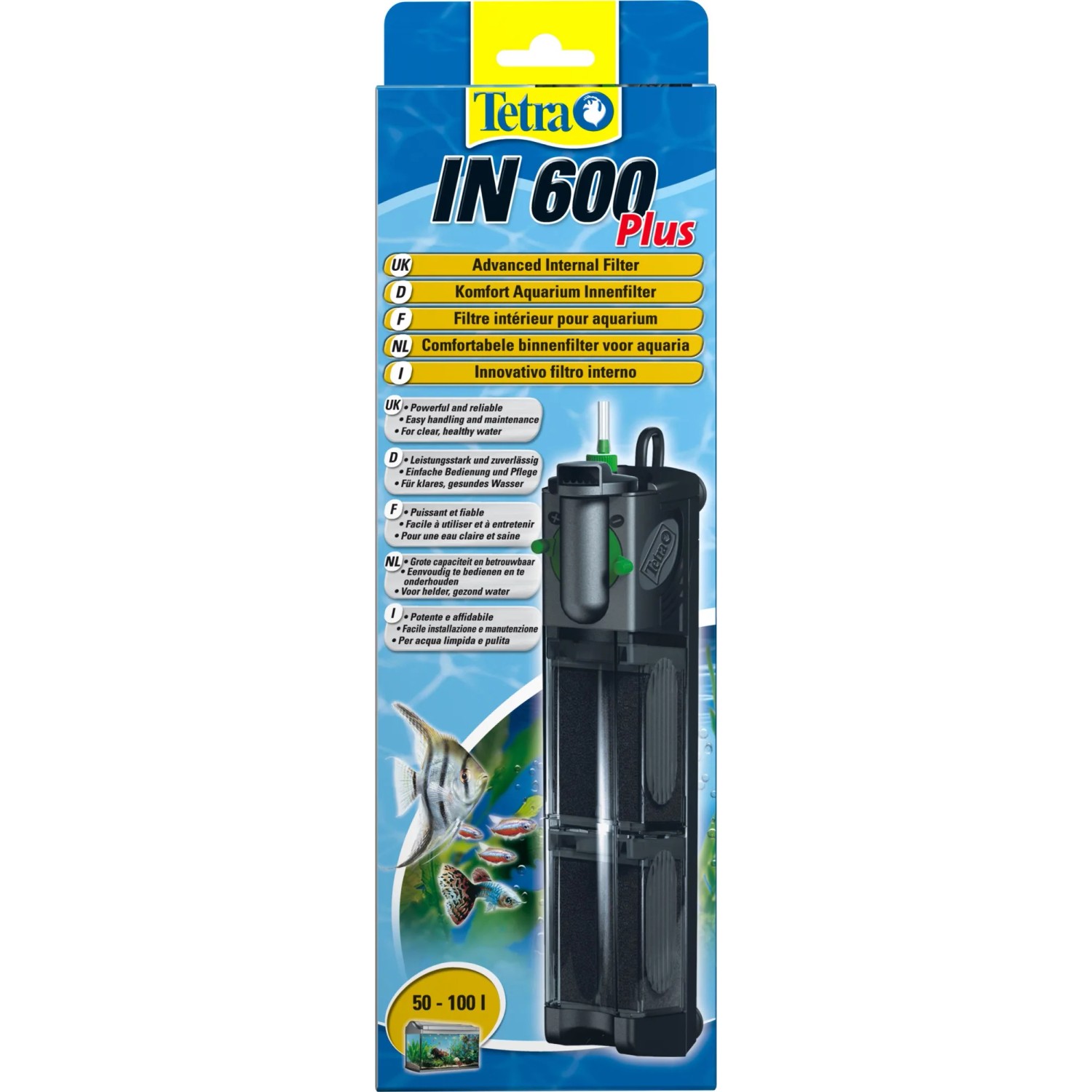 Tetratec IN 600 Plus Innenfilter für Aquarien von 50-100l. Komfortabel und leistungsstark.