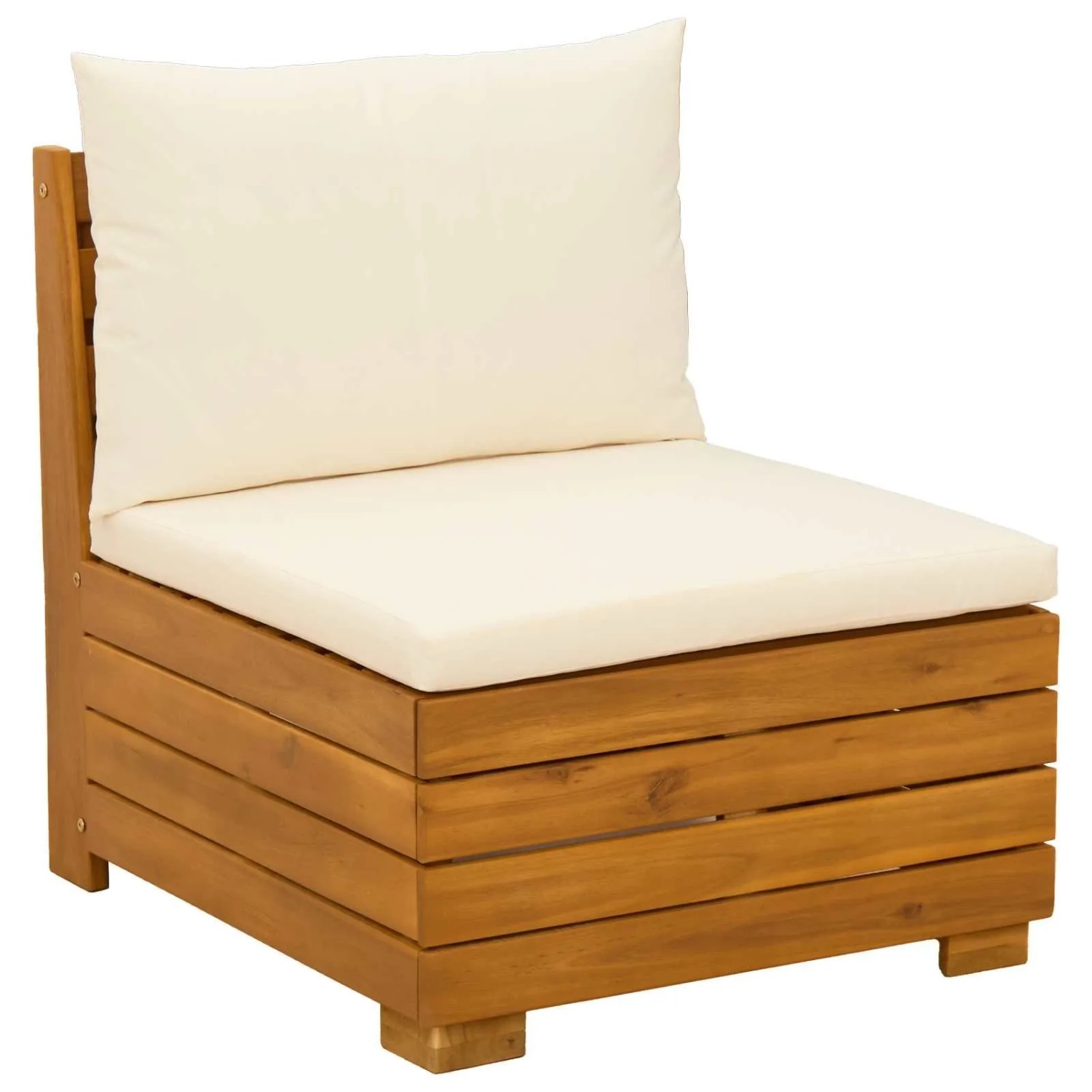 vidaXL Garten Mittelssofa Massivholz Akazie Braun 42022430