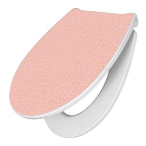 Banjado Premium WC-Sitz mit Absenkautomatik, Motiv Rosa Arabesque, aus Duroplast.
