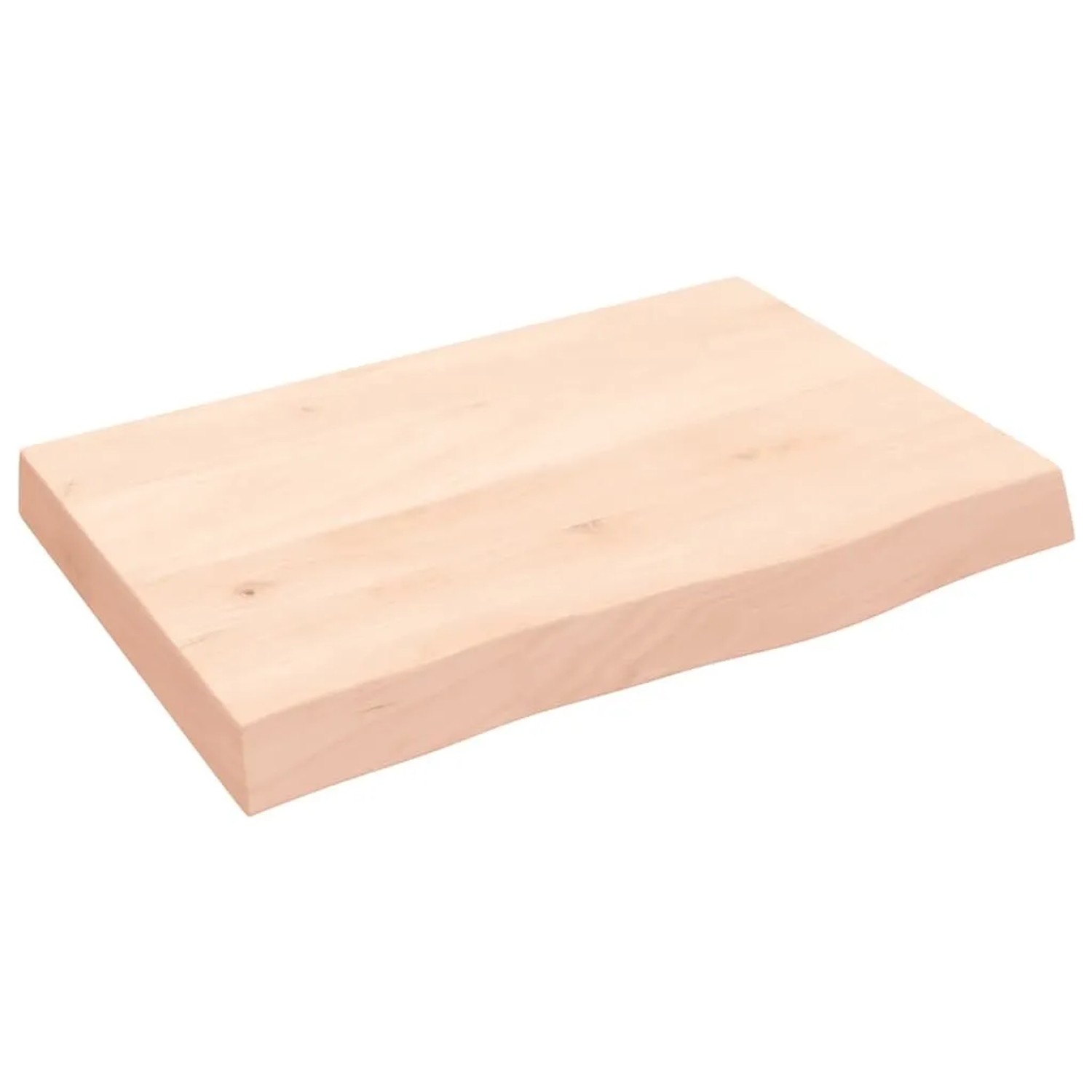 vidaXL Tischplatte 60x40x2-6 cm Massivholz Eiche Unbehandelt 3156283