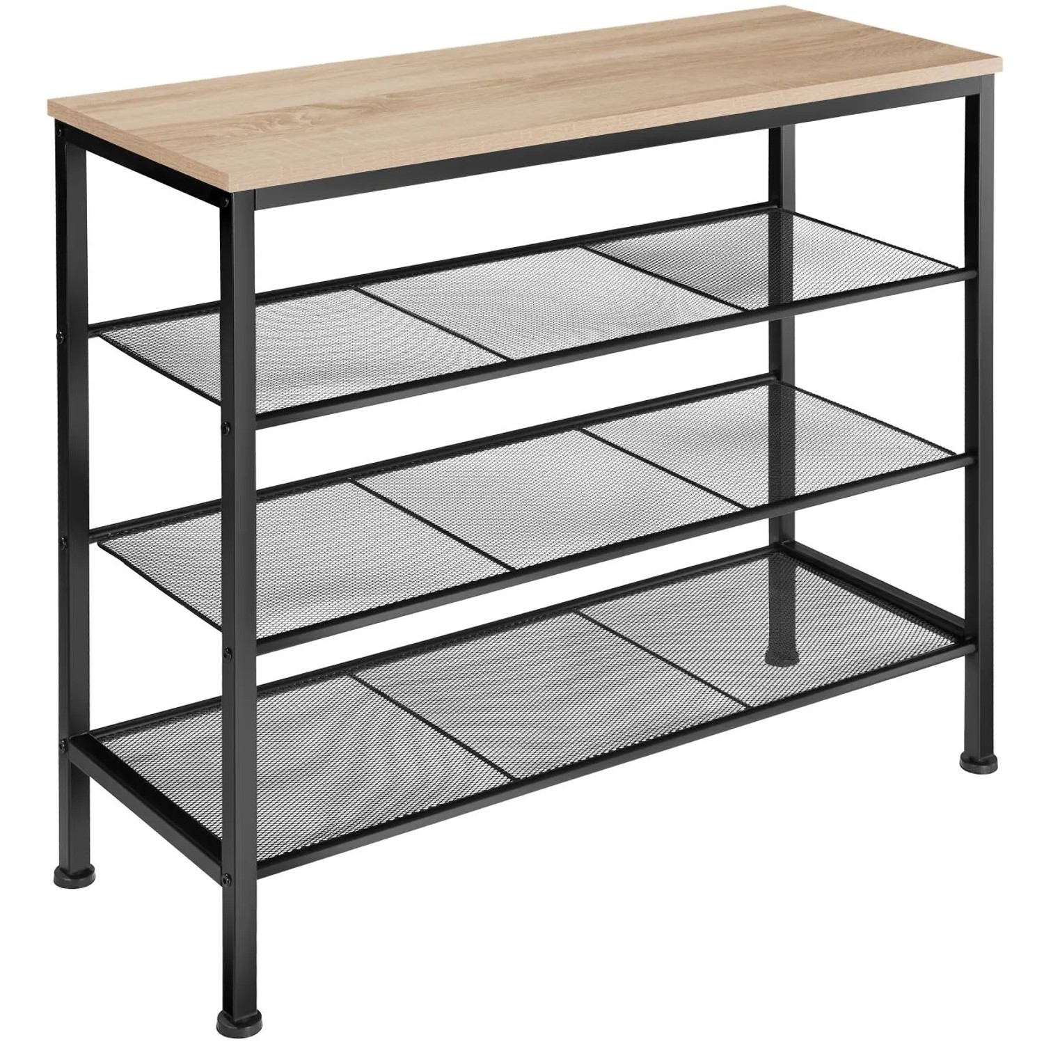 Tectake Schuhregal Newport Industrial Style Holz und Stahl  80 50 x 30 50 x 72 50 cm Industrial Holz Hell  Eiche Sonoma