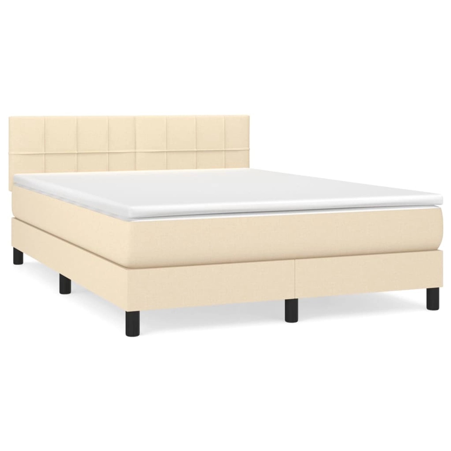 vidaXL Boxspringbett mit Matratze Creme 140x190 cm Stoff 3140054 günstig online kaufen