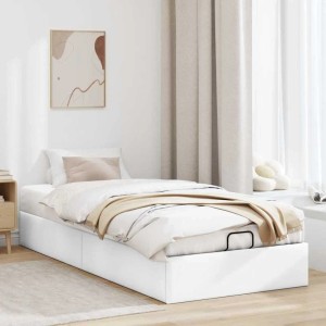 vidaXL Ottoman-Bett ohne Matratze Weiß 90x200 cm Kunstleder 3310780