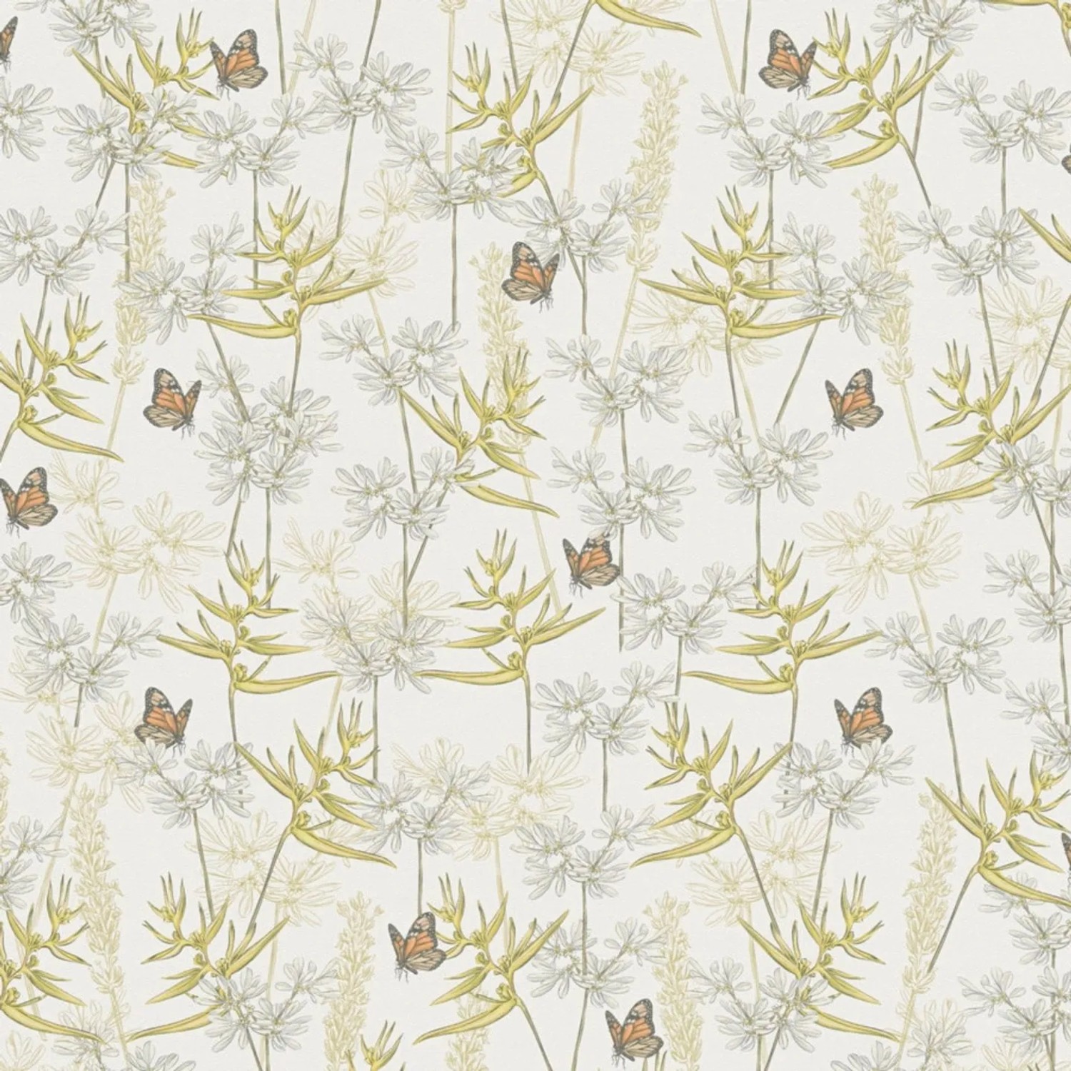 Tadessi Tapete Floral M1-No.4486 Vliestapete in Gelb