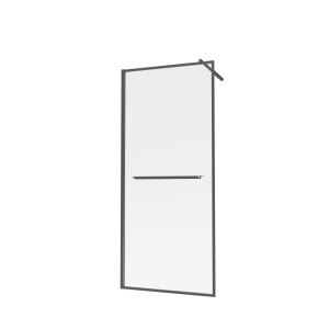 Baliv Seitenwand DUK-90.150 Walk-In Industrial Grey, 90x200 cm, mit Handtuchhalter und Stabilisationsbügel.