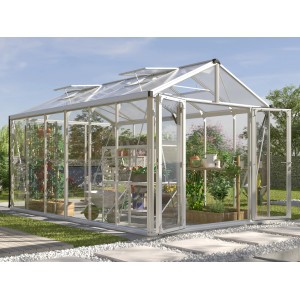 Vitavia Gewächshaus Zeus Comfort 11900 mit ESG Glas und Hohlkammerplatten aus Aluminium.