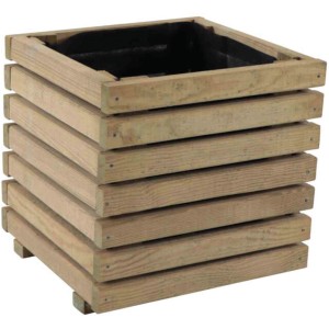 Quadratischer Siena Garden Pflanzkübel Ella aus Holz, 40x40x40 cm, Natur, FSC®-zertifiziert.