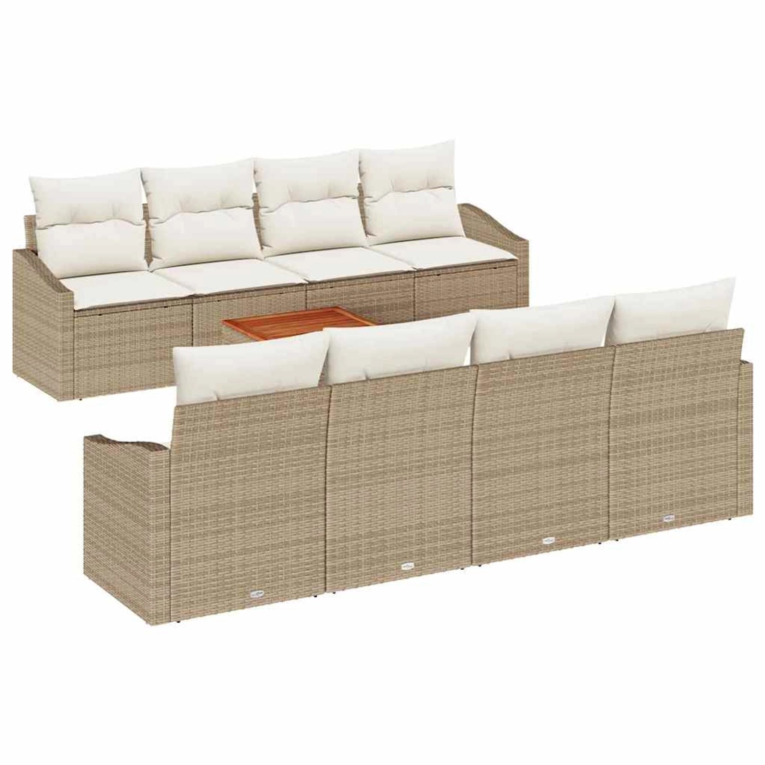 vidaXL Garten-Sofa-Set 7-Tlg Beige Weiß 3356475 günstig online kaufen