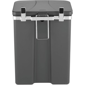 Wenko Abfalleimer zum Aufhängen, 12 Liter, Grau. Kosmetikeimer mit Deckel und Halterung.