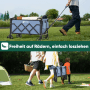 Blauer Sekey Faltbollerwagen 60L, 80kg, offen auf Gras gezogen und kompakt getragen. Perfekt für Camping, Outdoor & Transport.