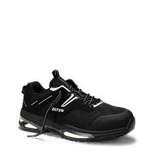 Schwarzer Elten Sicherheitshalbschuh York XXE, S1P, Größe 45. Arbeitsschuh mit Stahlkappe.