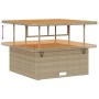 Beiger vidaXL Gartenmöbel Tisch aus Polyrattan, höhenverstellbar. Ideal für Garten und Terrasse.