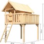 Karibu Stelzenhaus Fidel Natur: Spielturm aus Fichte mit Leiter und Podest.