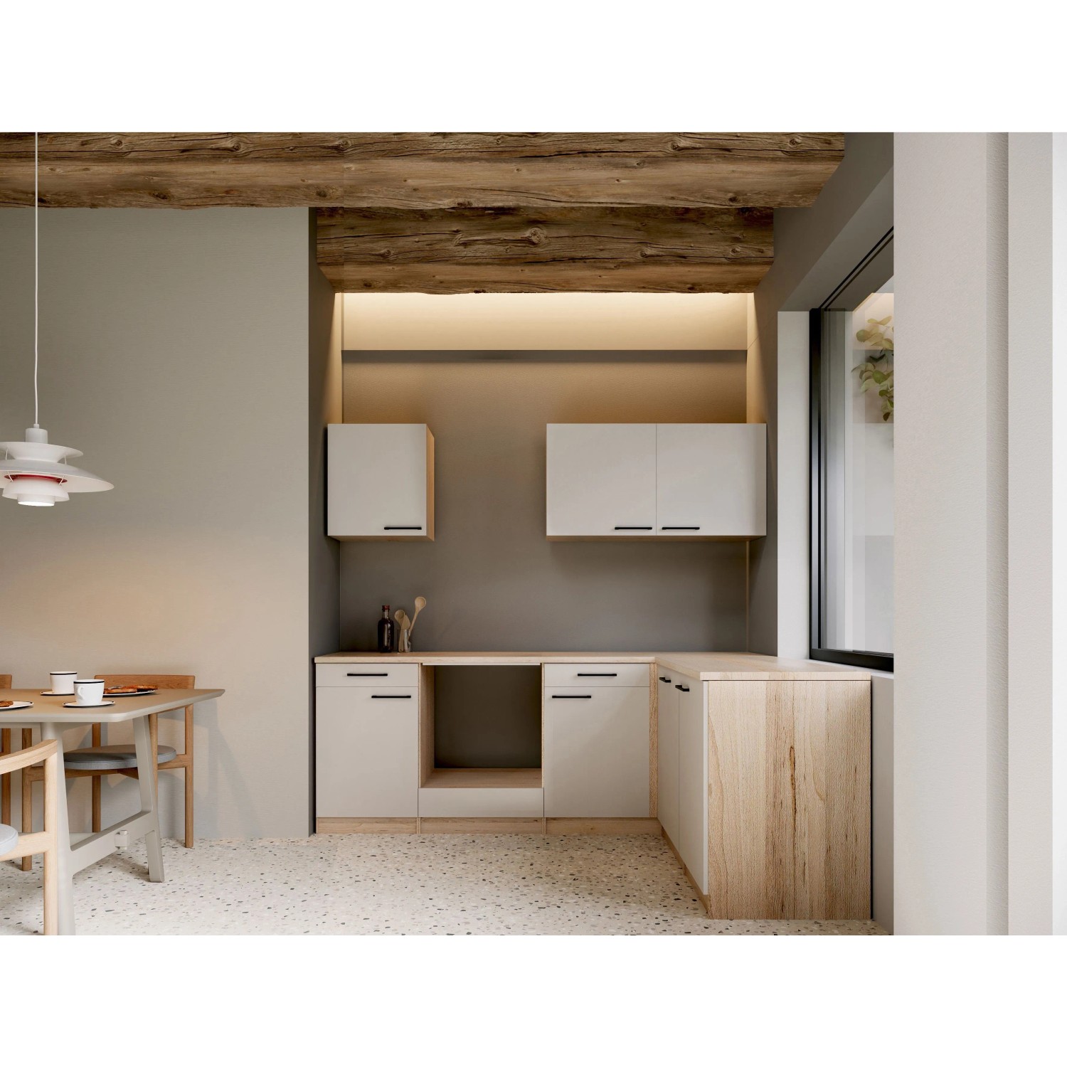Respekta Merle L-Leerblock 220 cm Kaschmir