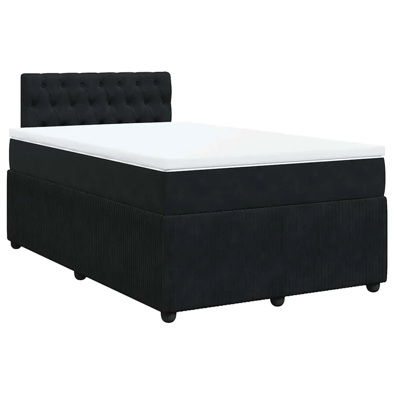 vidaXL Boxspringbett mit Matratze Schwarz 120x200 cm Samt 3287718 günstig online kaufen