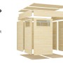 Bertilo Holz-Gartenhaus Cubus 2: Einzelteile des Weekendhauses aus Holz im Überblick.
