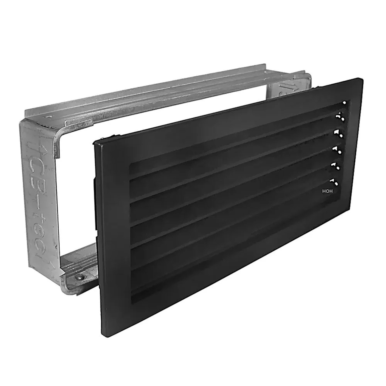 Häusler Kaltluftgitter KG 3515 S Lüftungsgitter Schwarz 350 x 150mm Abluftgitter