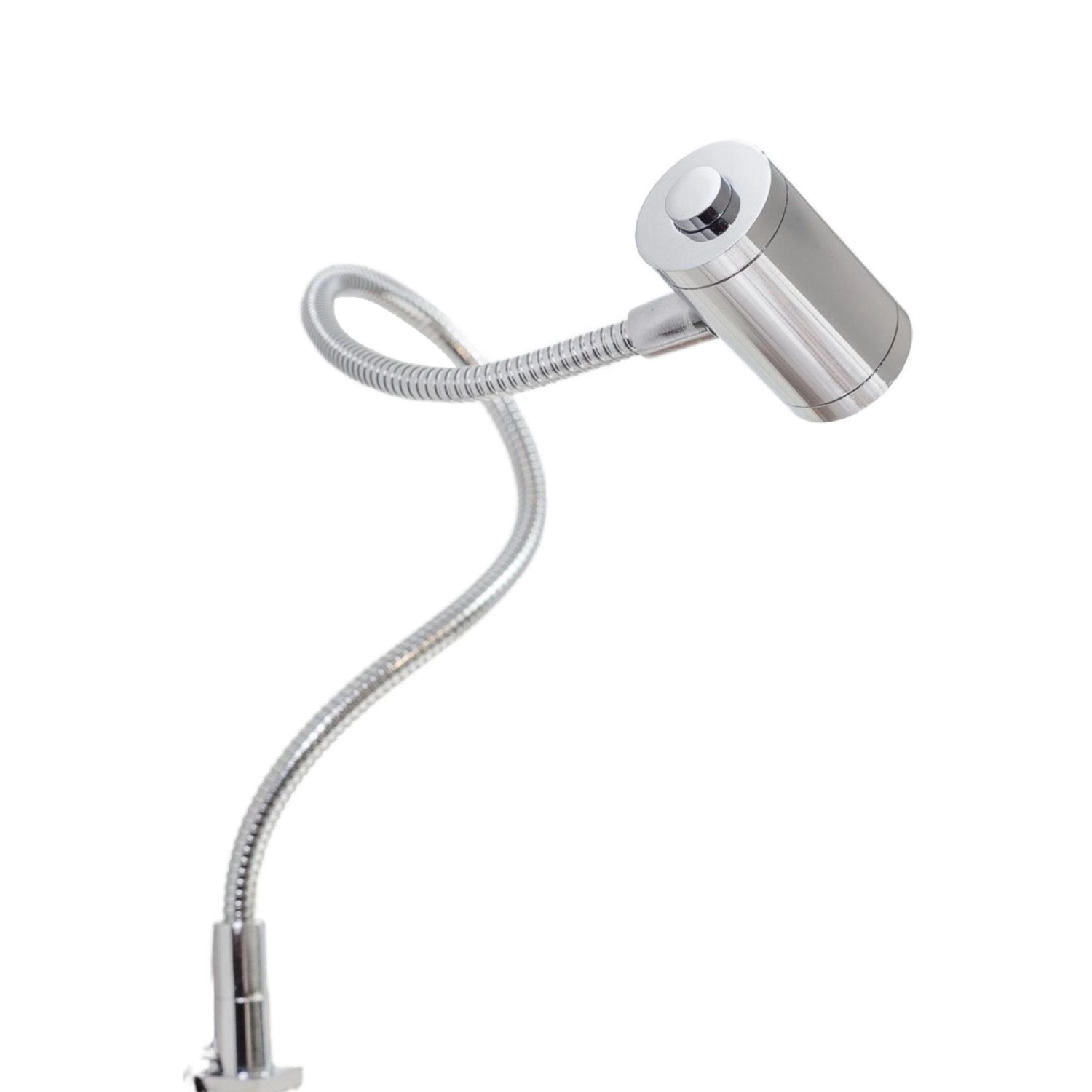 kalb LED Bettleuchte Silbergrau 3W Warmweiß Leseleuchte Aufbauleuchte Nachttischlampe 1er Set Chrom
