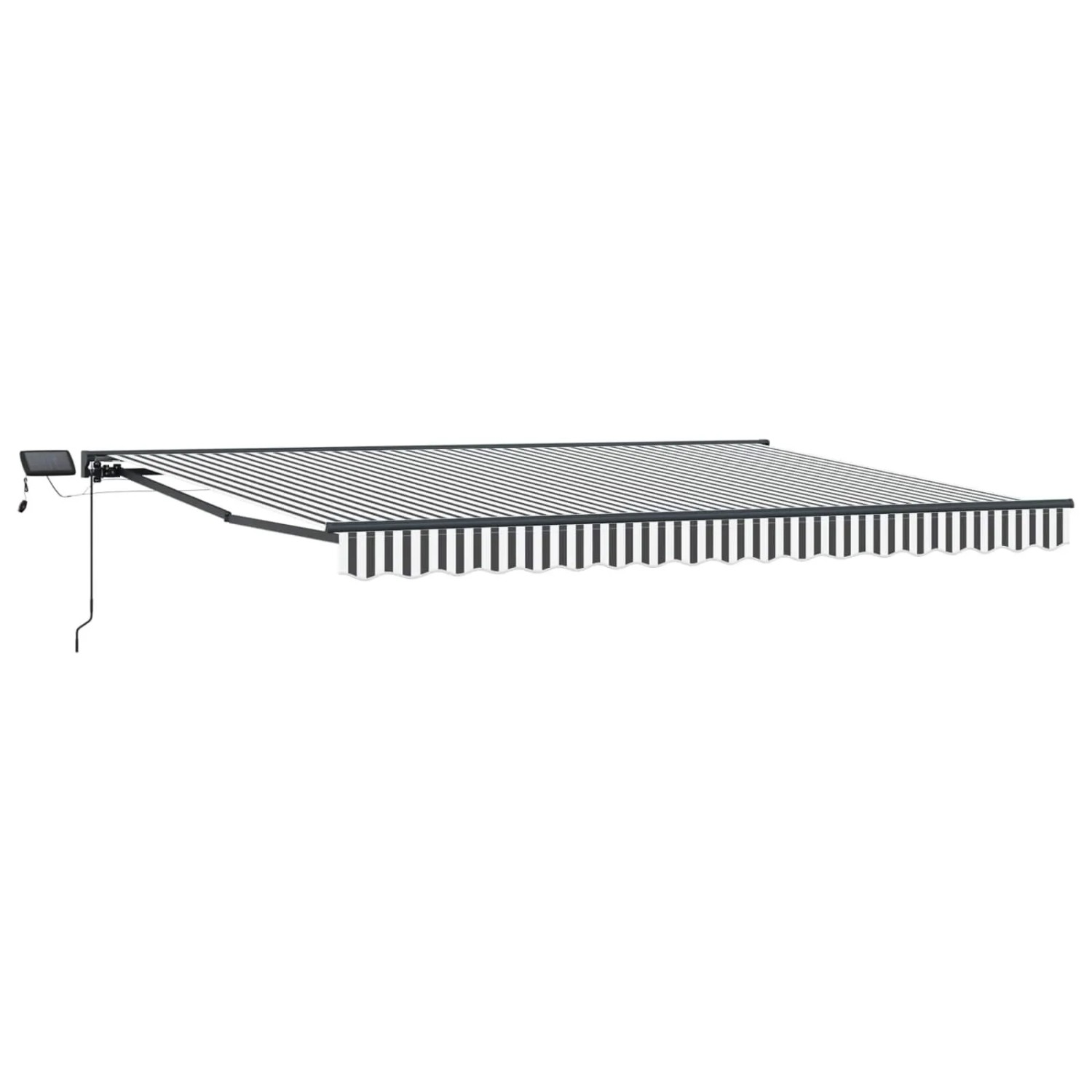 vidaXL Manueller Markisenrahmen mit LEDs Anthrazit und Weiß 4 x 3 m 3420845