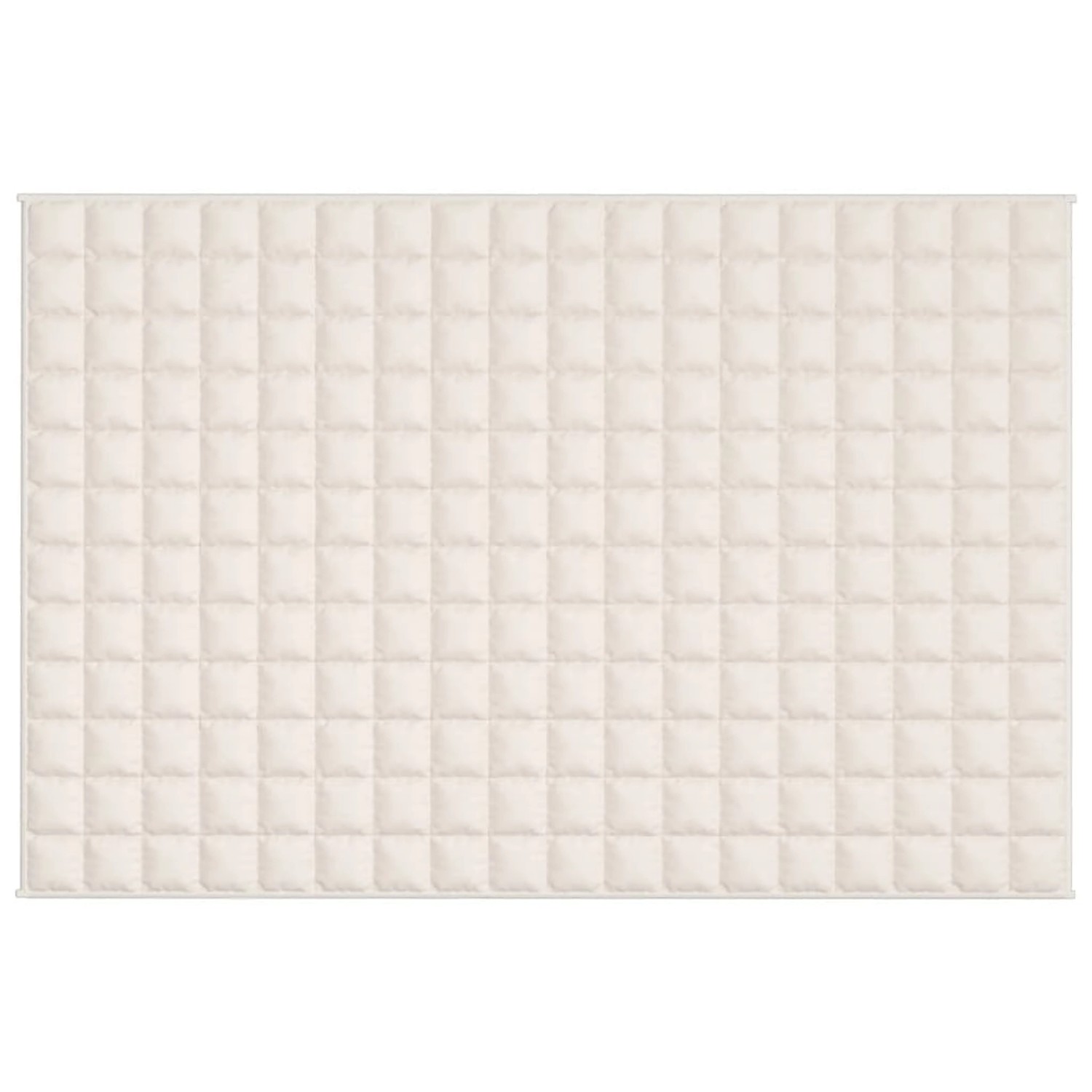 Hellcremefarbene Gewichtsdecke (120x180 cm, 5 kg) mit quadratischer Steppung.