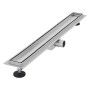 LuxeBath Duschrinne, 80cm, befliesbar, extra flach, silber, doppelseitig. Duschzubehör für barrierefreies Bad.