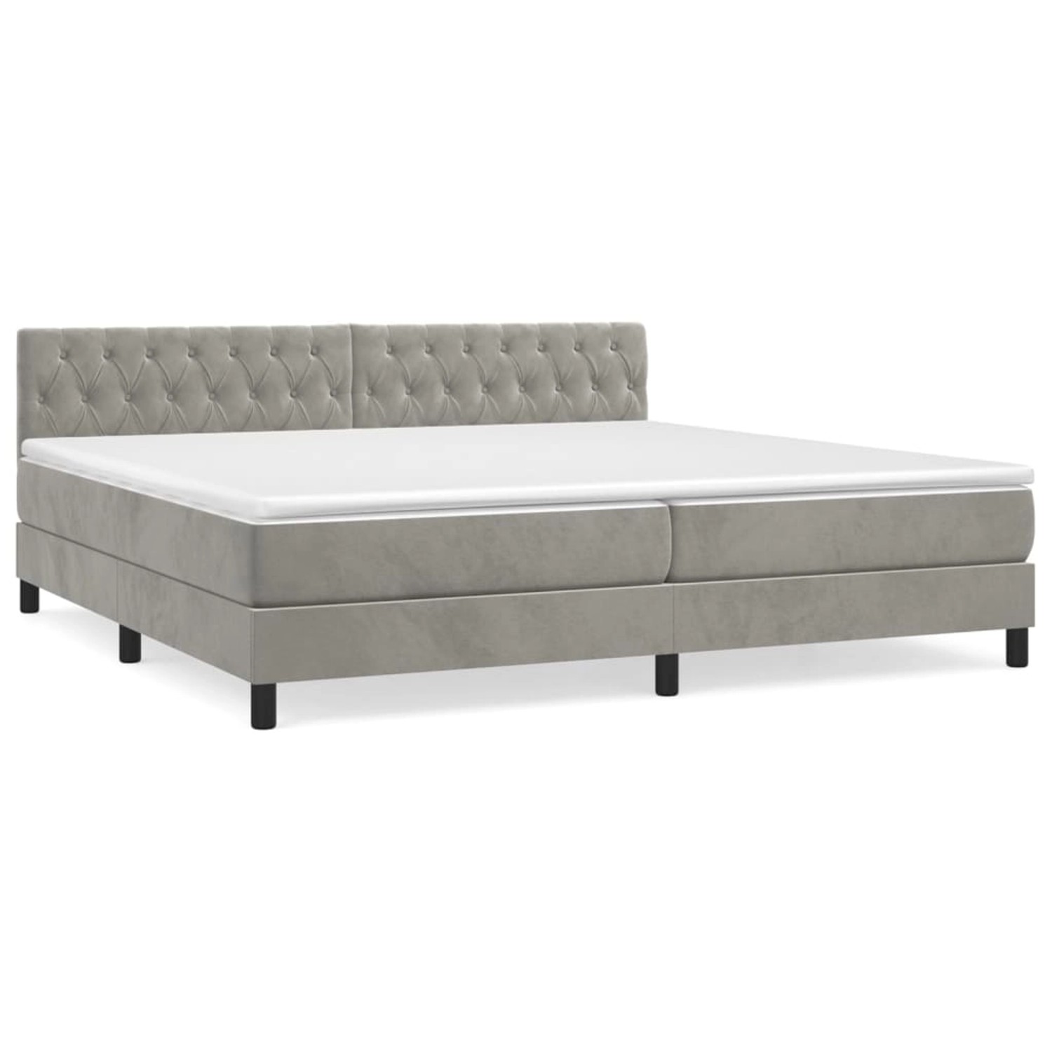 vidaXL Boxspringbett mit Matratze Hellgrau 200x200 cm Samt 3141503 günstig online kaufen