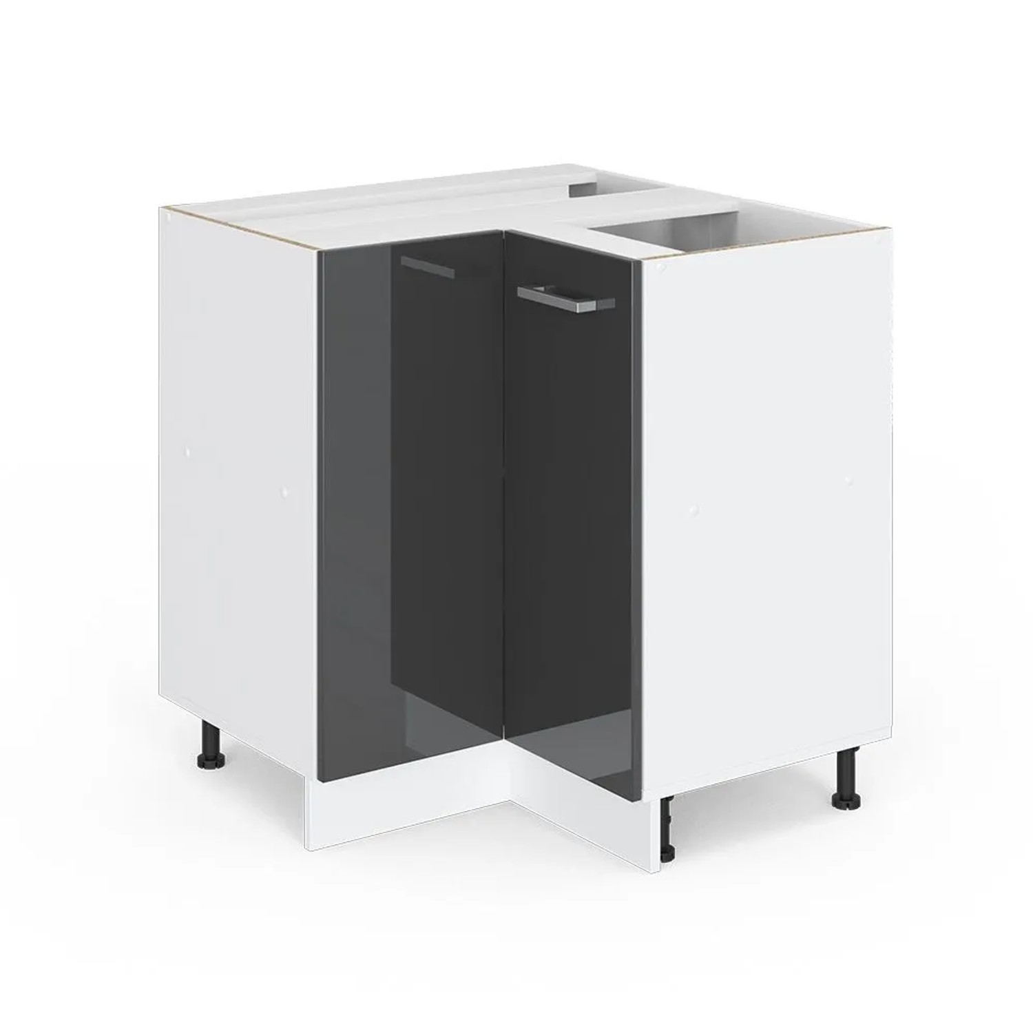 Vicco Eckschrank für Hausrat R-Line Anthrazit Hochglanz 76 x 82 mit Tür ...
