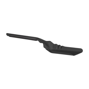 Schwarze flache Kohlenschaufel aus Stahl für Kamin, Ofen und Grill. Robustes Grillzubehör zum Entfernen von Asche.