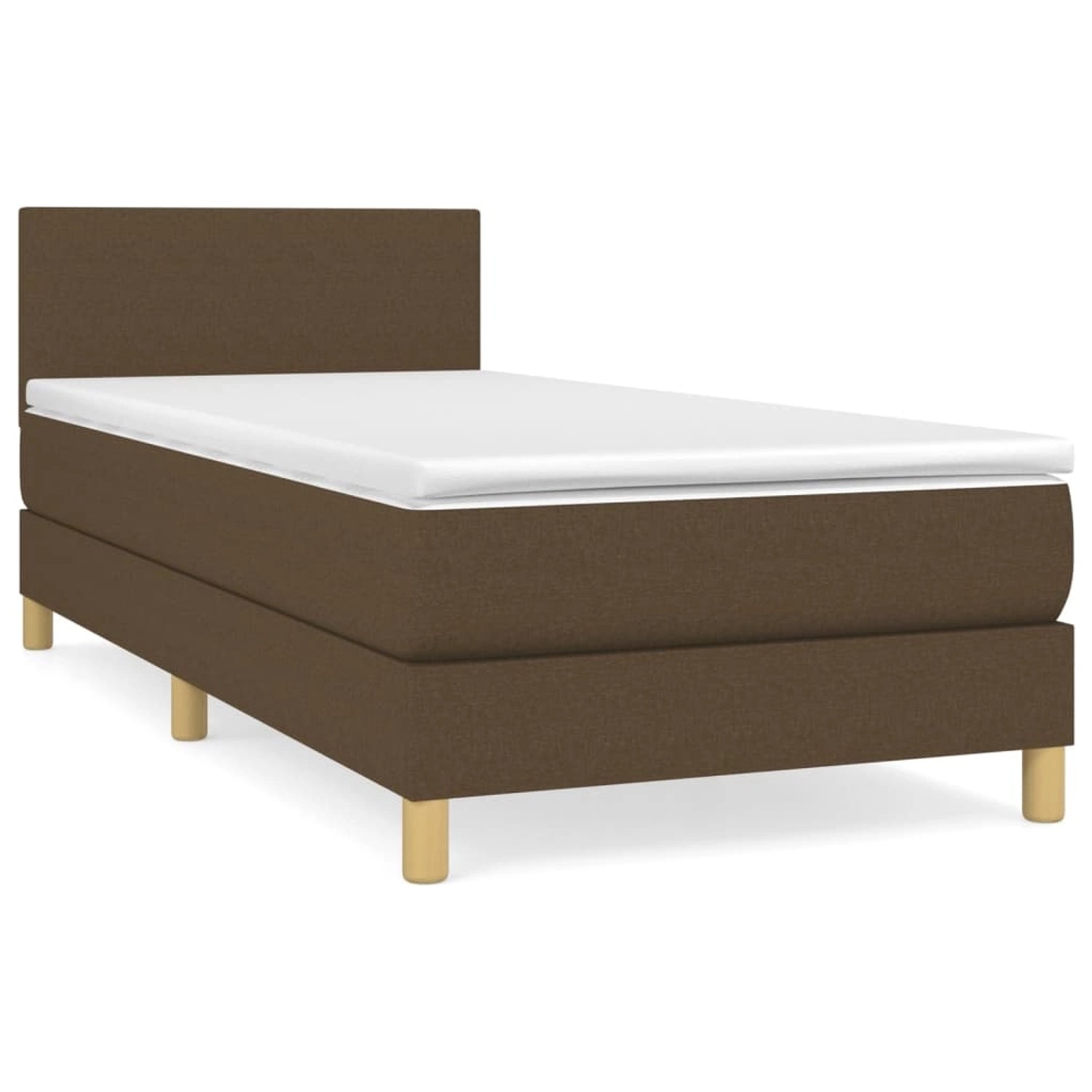 Thumbnail - vidaXL Boxspringbett mit Matratze Dunkelbraun 80x200 cm Stoff1373137