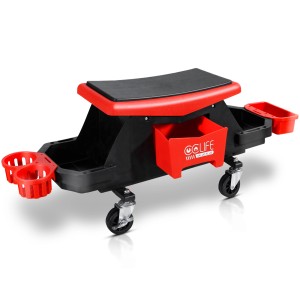 CCLIFE Werkstatthocker mit Rollen, Aufbewahrungsbox und Feststellbremse.