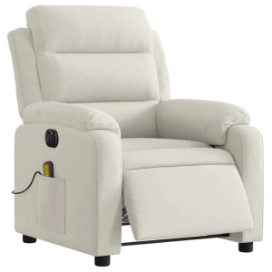 vidaXL Massagesessel Elektrisch Creme Samt 3205090