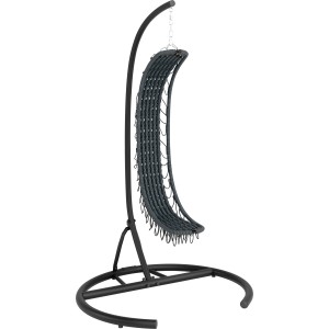 Faltbarer Hängesessel Cupertino mit anthrazitfarbenem Stahlgestell für den Garten.