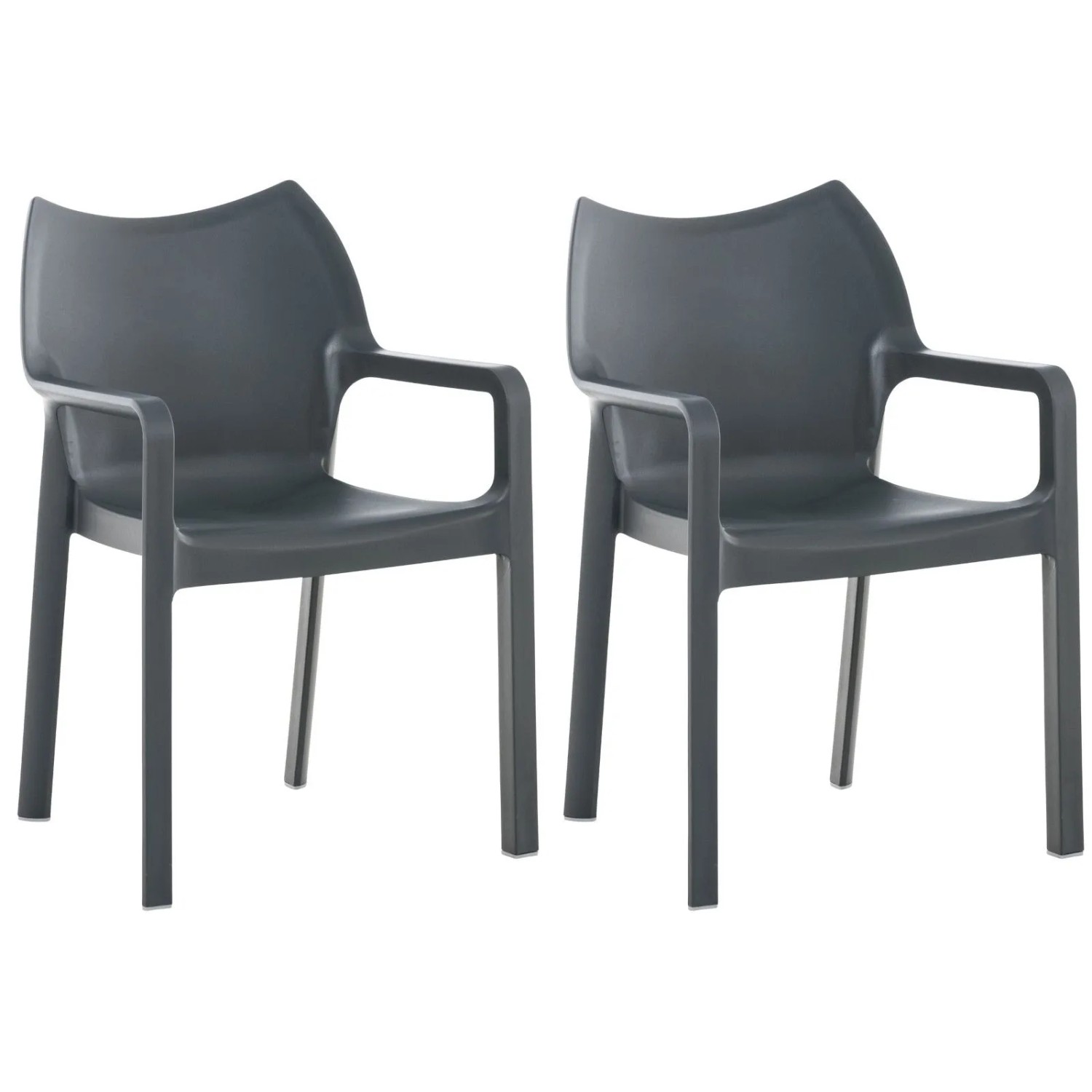 CLP 2er Set Stapelstuhl Diva Dunkelgrau