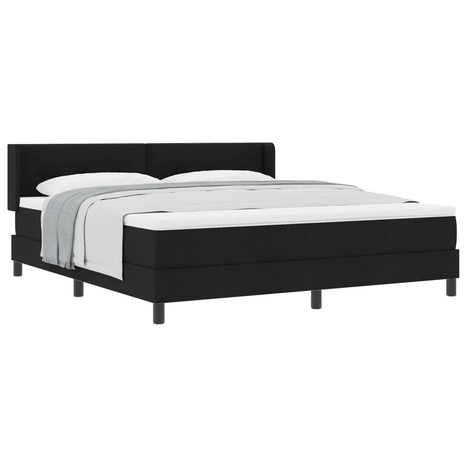 vidaXL Boxspringbett mit Matratze Schwarz 200 x 180 cm Polyester 3341120 günstig online kaufen