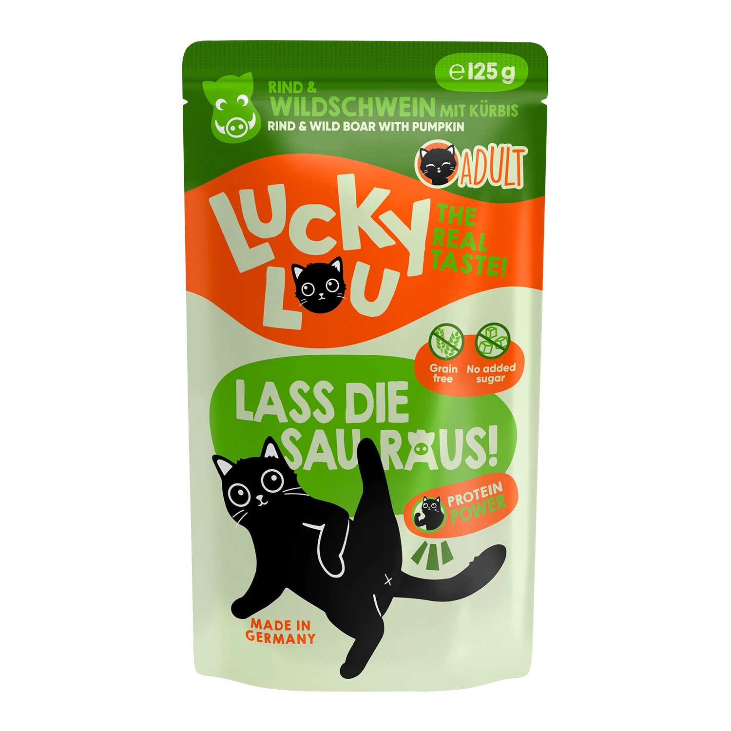 Lucky Lou Katzen-Nassfutter Lifestage Adult Rind & Wildschwein 125 g