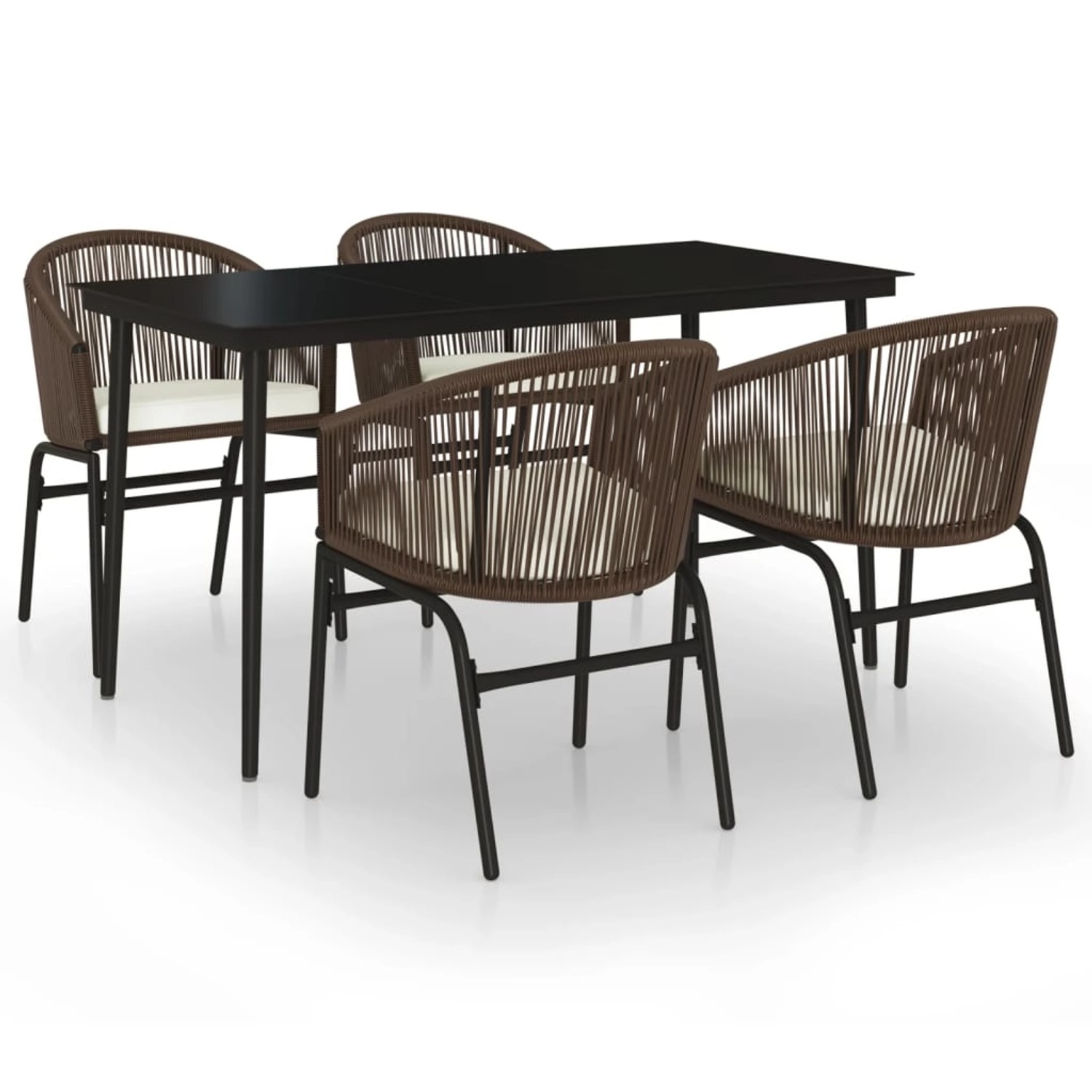 vidaXL 5-Tlg Garten-Essgruppe Braun 3099247 günstig online kaufen