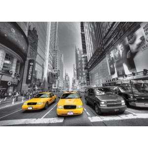 Sanders & Sanders Fototapete New York in Grau und Gelb mit typischen New Yorker Taxis.