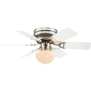 GLOBO Deckenventilator Ugo, 76 cm, mit Lampe und Zugketten, Flügel in Weiß und Graphit.