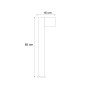 QAZQA Außenleuchte Aluminium mit Holzdruck mit Erdspieß und Kabelverschraubung 65cm IP44 Baleno_5