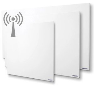 Vasner Citara M RX Funk-Infrarotheizung 550W, drei Größen dargestellt. Elektrische Heizung mit Funksystem.